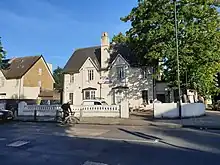 White building on a road