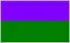 A two-toned rectangular shape, one half of which is purple and the other half green