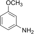 Skeletal formula of m-anisidine