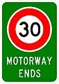 (A41-4) Motorway Ends (30 km/h speed limit)