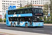 Image 264A Foton BJ6128SHEVCA-5 plug-in hybrid double-decker bus in Beijing Bus service (from Double-decker bus)