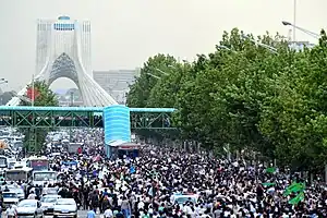 The tower during the 2009 presidential election protests