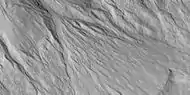 Close view of gully apron, as seen by HiRISE under HiWish program  Note this is an enlargement of the previous image.