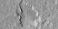 Close view of ridge networks, as seen by HiRISE under HiWish program  Since some ridges are at the bottom of the depression, the ridges may be from a lower layer.