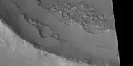 Close view of layers near top of crater wall, as seen by HiRISE under HiWish program