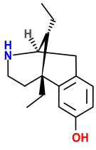 Chemical structure of 5,9 alpha-diethyl-2-hydroxybenzomorphan.