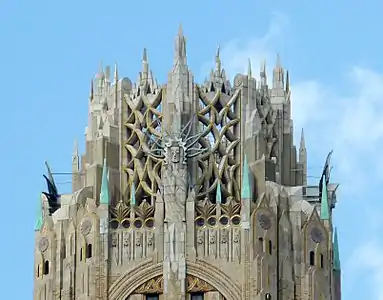 Crown of the General Electric Building (also known as 570 Lexington Avenue), New York City, by Cross & Cross (1933)