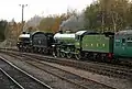 Both of the preserved B1s in steam at Barrow Hill in November 2007. 61264 is piloting "1306 Mayflower".