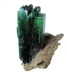 Vivianite, Ferrous phosphate octahydrate, Fe3(PO4)2·8H2O