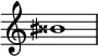  {
\override Score.TimeSignature #'stencil = ##f
\relative c'' {
  \clef treble \time 1/1 \tweak Accidental.stencil #ly:text-interface::print \tweak Accidental.text \markup { \concat { \sharp \doublesharp }} bis1
} }