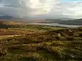 Portion of the view from the summit of Mt. Geokaun ("yo-kawn"). Valentia Harbour and Letter are in the background