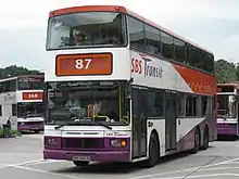 Image 84In some cities, such as in Singapore, double-decker buses are used, which have more seating capacity than a single-decker bus of equivalent length. (from Transit bus)