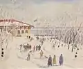 Mount Royal, Montreal, 1936. Watercolor by A.M. Pattison. Private Collection.