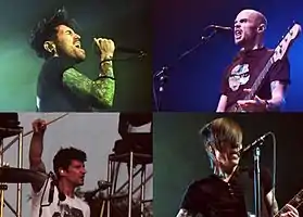 From top left: Davey Havok, Hunter Burgan, Adam Carson, Jade Puget