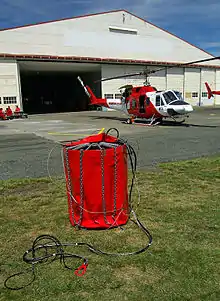 A helicopter bucket