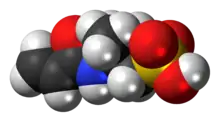 Space-filling model of the AMPS molecule