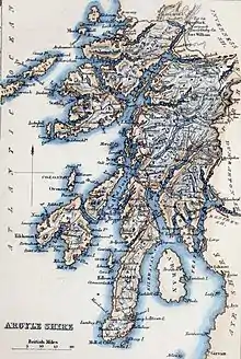 An illustrated map of a small section of coastline.