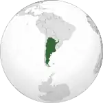 Map showing Argentina