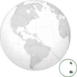 Country marked in green on map