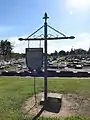 Gravestone and information sign of James Ryan