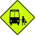 (W6-V106) School Bus Stop Ahead (Used in Victoria)