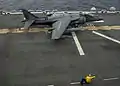 An USMC AV-8B Harrier of VMA-311 aboard USS America on 22 February 2015