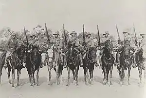 South Australian Mounted Rifles training near Adelaide prior to deploying to South Africa, c. 1900.