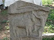 Image 32A 400 years old hero stone in Salem depicting bull-taming sport Jallikattu. (from Tamils)