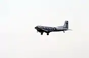 The final flight of a USMC C-117D in 1992.  This aircraft is now on display at MCAS Cherry Point.