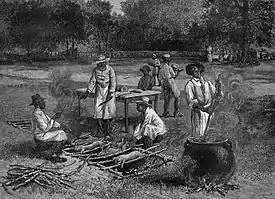 A pit barbecue