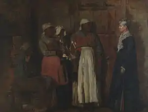 A meeting between four women; three freed slaves and their former mistress.