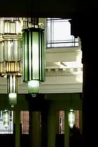 Angular chandeliers, designed by the firm of Lanchester & Lodge, c.1929-1936, Brotherton Library, University of Leeds, Leeds, England