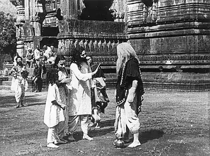 Image 28A shot from Raja Harishchandra (1913), the first film of Bollywood. (from Film industry)