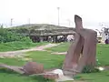 A sculpture at the beach