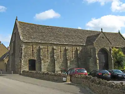 Stone building with tall doorway