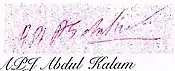 A. P. J. Abdul Kalam's signature