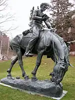 Young Abe Lincoln on Horseback, bronze 1966, on the campus of the State University of New York College of Environmental Science and Forestry, Syracuse, New York