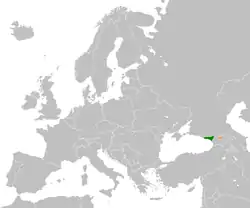 Map indicating locations of Abkhazia and South Ossetia