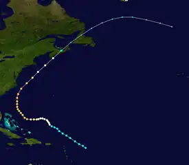 Weather map featuring the first hurricane of the season