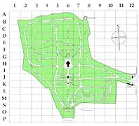 Map of the paths and grave sections within Abney Park