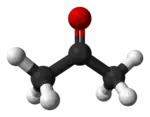 Ball-and-stick model of acetone