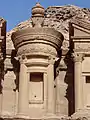 An engaged tholos in the Ad Deir tomb, Petra, Jordan