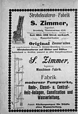 Advertising for the Zimmer machine Factory ca 1900s