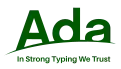 Green logo on horizon with Ada letters and slogan