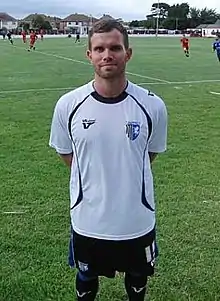 Adam Birchall in full Arsenal training gear at London Colney