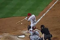 Adam Haseley swings at a pitch