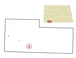 Location of Hettinger, North Dakota