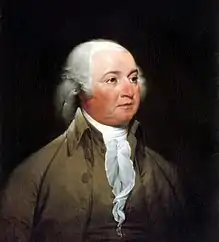 Image 40John Adams took an active role in the formation of the navy and the drafting of suitable operational regulations. Painting by John Trumbull, c. 1792–93. (from Continental Navy)