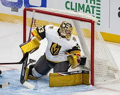 Goaltender Adin Hill during a game against the Seattle Kraken in October 2022.