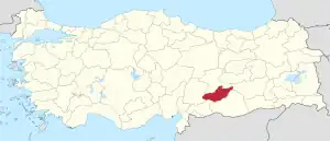 Location of the province within Turkey